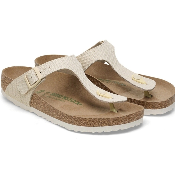 NEW BIRKENSTOCK White Gizeh T strap Thongs SANDALS - Picture 4 of 12